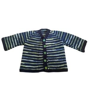 Hand knitted striped Baby Cardigan/Sweater EUC